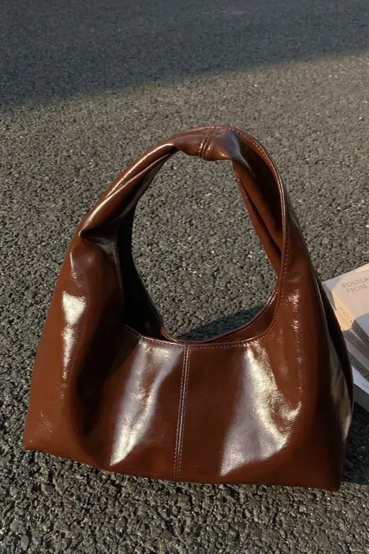 Dark Brown Solid Pu Shoulder Bag - Image 1