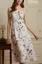 Light Pink Floral Belted Midi Dress