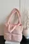 Light Pink Padded Solid Tote Bag