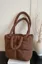Brown Padded Solid Tote Bag