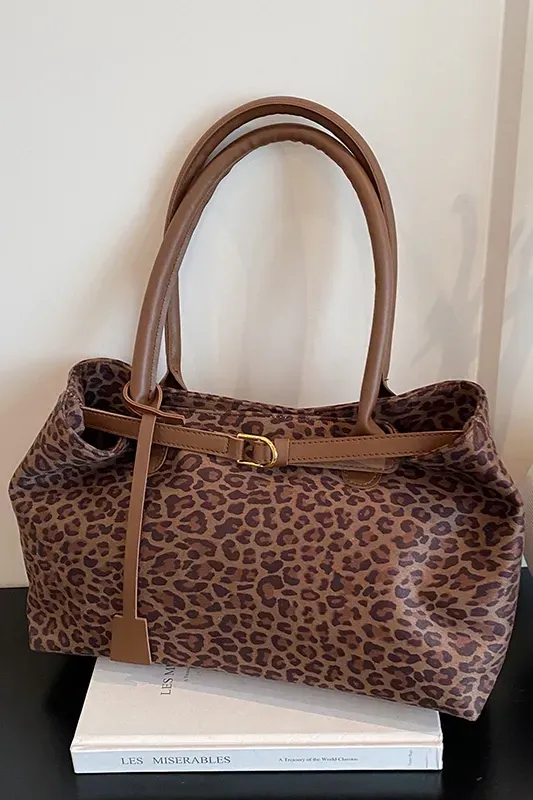 Brown Leopard Print Hand Bag - NEWME