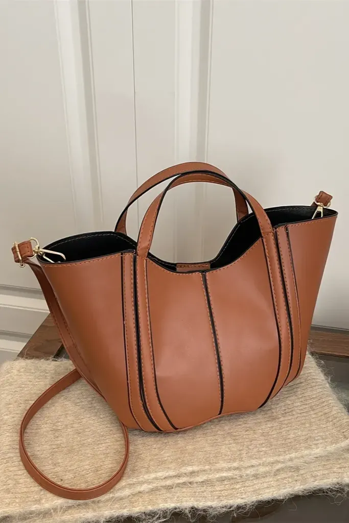Brown Solid Pu Sling Bag - Image 1