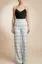 White High Rise Abstract Check Trousers