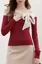 Red Off Shoulder Bow Top