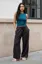 Dark Grey Mid Rise Drawstring Pants