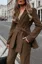 Brown Solid Lapel Collar Blazer Co-Ord Set