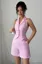 Light Pink Backless Buttoned Co-Ord Set