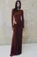 Brown Off-Shoulder Draped Maxi Dress