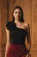 Black Solid One-Shoulder Bodysuit