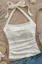 White Textured Halter Neck Top