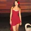 Red Sweetheart Ruffled Mini Dress