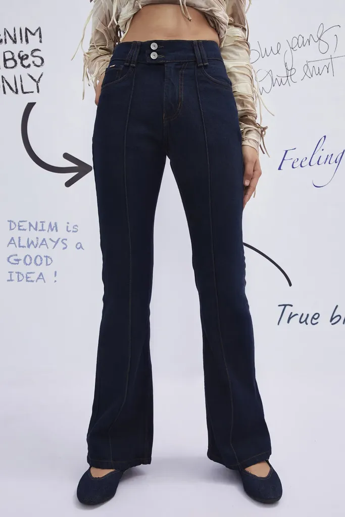 Dark Blue High Rise Bootcut Jeans - Image 1