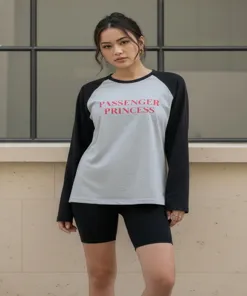 Graphic Printed Contrast Sleeves Tshirt