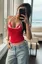 Red Halter Neck Crop Top