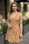 Orange Floral Halter Tie-Up Mini Dress