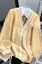 Light Yellow Buttoned V-Neck Cardigan