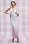 White Shimmer Plunge Neck Maxi Dress