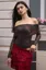 Black Floral Off-Shoulder Bodysuit