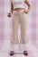 Beige Mid Rise Bell Bottom Trousers