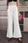 White High Rise Flared Trousers