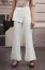 White Solid Mid Rise Wrap Trousers