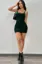Dark Green Scoop Neck Mini Dress