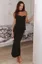 Black Tube Maxi Dress With Scarf