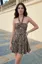 Brown Leopard Print Mini Halter Dress