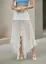 White Ruffled Asymmetric Midi Skirt