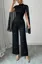 Black Solid Glitter Jumpsuit