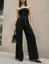 Black High Rise Wide Leg Trousers