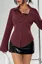 Wine Striped Cinched Waist Shirt
