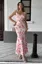 Light Pink Floral Trumpet Maxi Dress