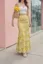 Yellow Mid Rise Floral Maxi Skirt