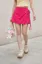 Pink Solid Mini Wrap Skirt