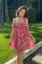 Pink Floral Off Shoulder Mini Dress