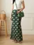 Green Floral Mid Rise Mermaid Maxi Skirt