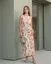 Off White Floral Ruched Maxi Dress