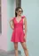 Pink Solid V-Neck Mini Dress