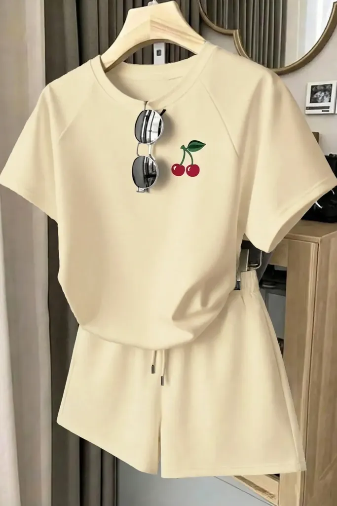 Cream Fruit Print Co-Ord Set - Image 1