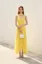 Yellow Solid V-Neck Bodycon Maxi Dress