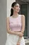 Light Pink Crew Neck Bow Top