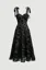 Black Floral Sweetheart Midi Dress