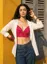 Dark Pink Ethnic Print Crop Top