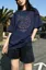 Dark Blue Graphic Crewneck T-Shirt