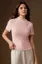 Light Pink High Neck Textured Top