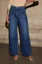 Dark Blue Wide Leg High Rise Jeans