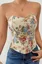 Cream Floral Tube Corset Top