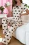Off White Bow Print Lounge Set