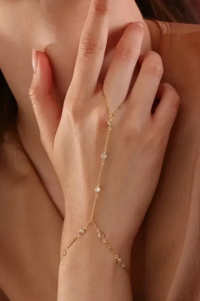 Golden Rhinestone Chic Bracelet - Image 1